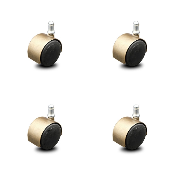 Service Caster 2.375 Inch Antique Brass Hooded Urethane Wheel Grip Ring Chair Casters, 4PK SCC-GR02S60D-NYU-WA-716X78-4 - main